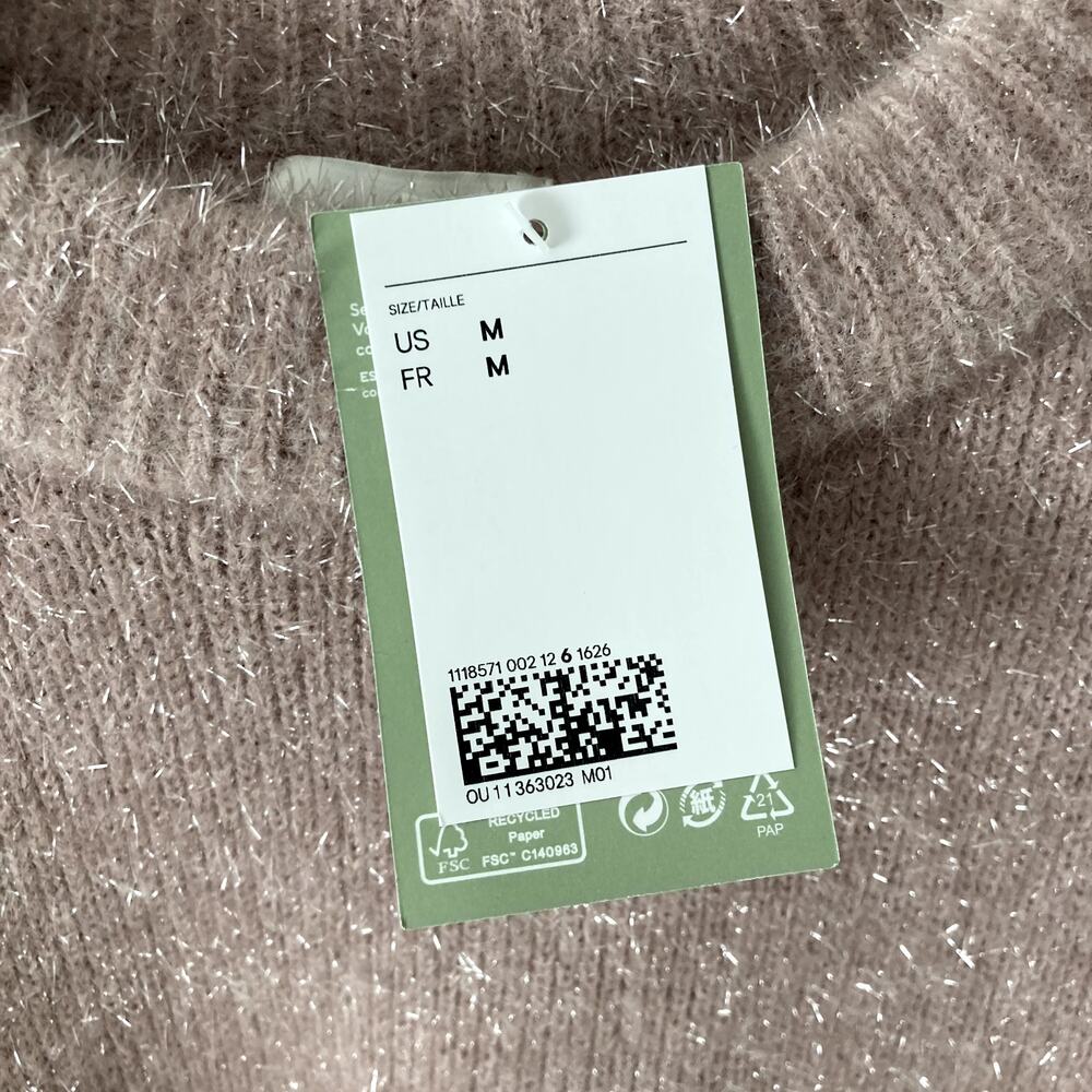 H&M NEW Glittery Cropped Sweater - Pink - Medium - Picture 2 of 9